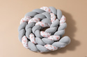 Sage Green Boho Flowers Bed Bumper - 3 Ropes