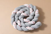 Sage Green Boho Flowers Bed Bumper - 3 Ropes