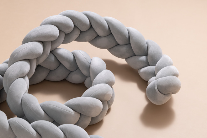 Sage Green Bed Bumper - 3 Ropes