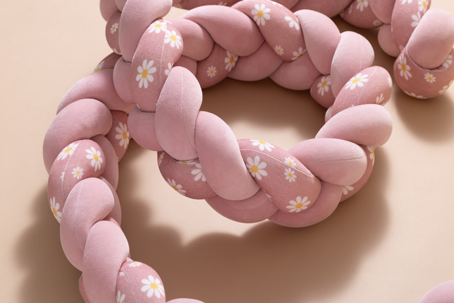 Paracolpi intrecciato 3 Spighe - Margherite Rosa Cipria