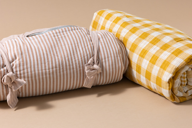Double Sided Checkered Muslin Picnic Mat