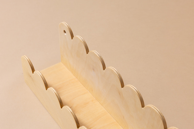 Set of 2 Shelves with Scalloped Edge - Natural