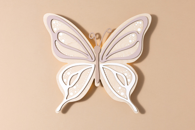Butterfly Lamp - Natural and Cappuccino