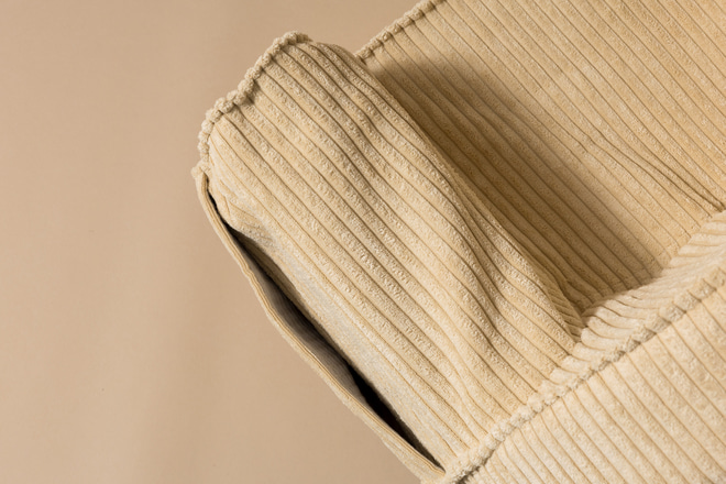 Fauteuil en Velours Côtelé - Sandy Yellow