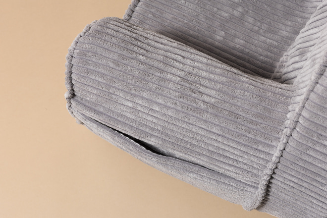 Blueberry Grey Corduroy Armchair