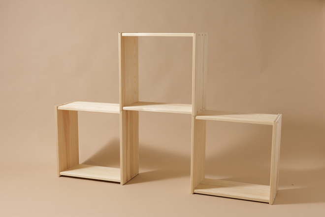 Cubo de Arrumação em Madeira - Natural