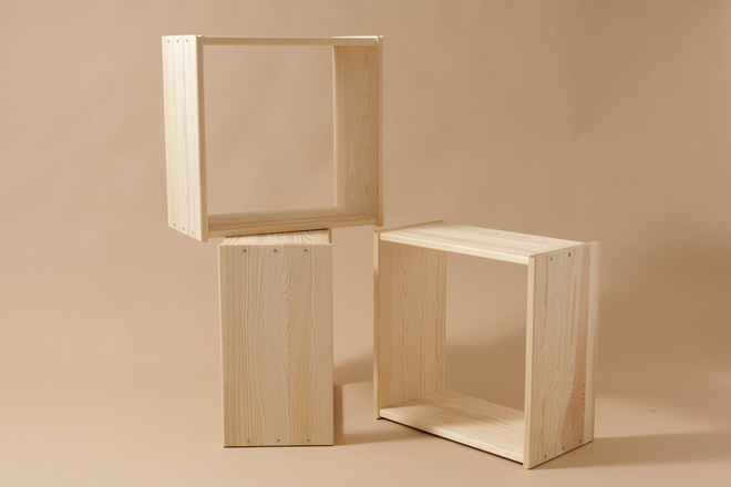 Cubo de Arrumação em Madeira - Natural
