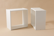 Set of 3 Wooden Storage Cubes - White