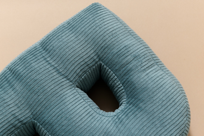 Letter Cushion B - Blue Corduroy