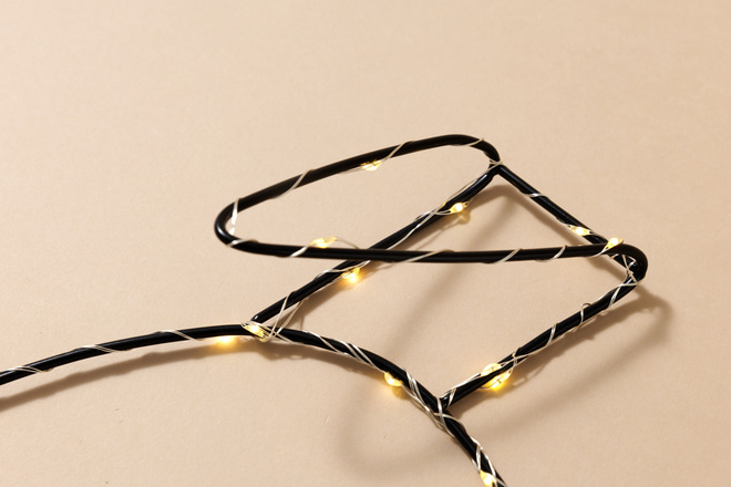 Black Metal Wire LED Light - Bunny