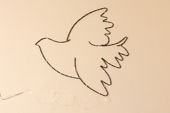 Guirlande Lumineuse LED en Fil Métallique Noir - Oiseau