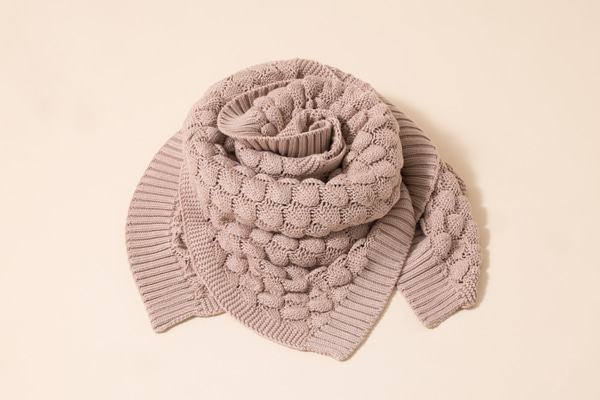 Grobstrickdecke Pastellrosa