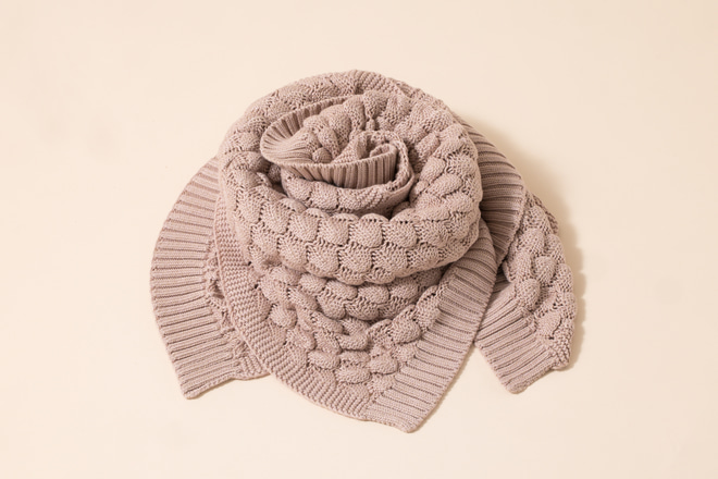 Grobstrickdecke Pastellrosa
