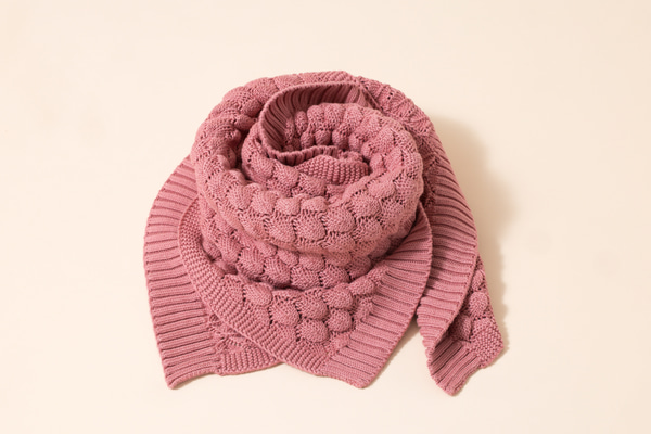 Grobstrickdecke Altrosa