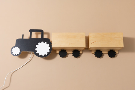 Étagère/Lampe Tracteur Noire