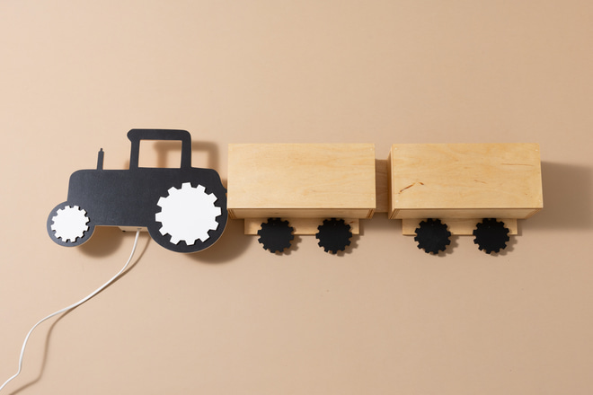 Polička/Lampa Traktor Černý