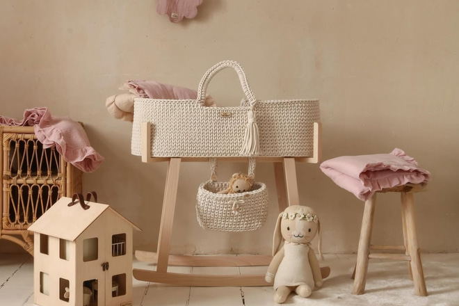 Tasca per letto All'uncinetto - Naturale