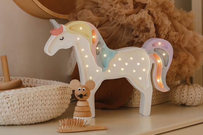 Lampa Little Lights Jednorožec Magic Rainbow LED