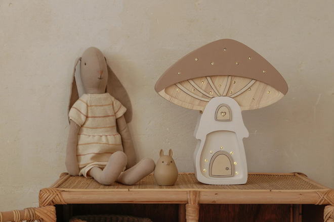Little Lights Cappuccino Mushroom Lamp