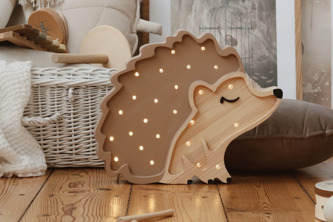 Little Lights Cappuccino Hedgehog Lamp