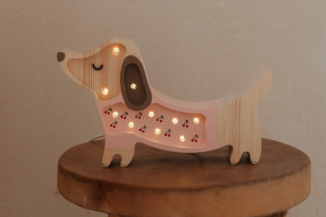 Little Lights Hundelampe Mini Kirschen auf Rosa