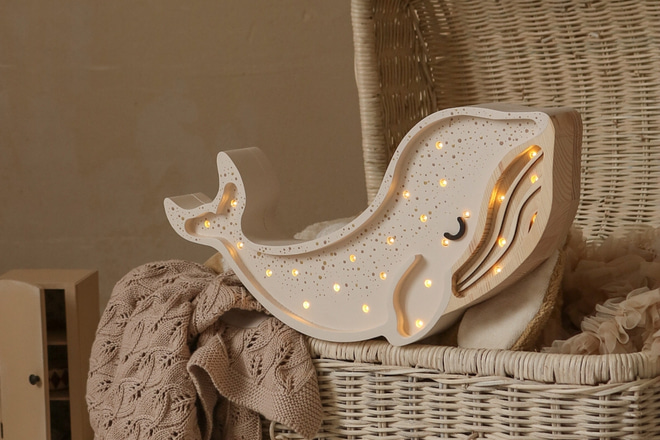 Little Lights White Whale Lamp