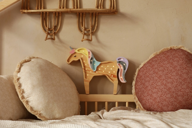Lampada Little Lights Unicorno Rainbow Wood LED