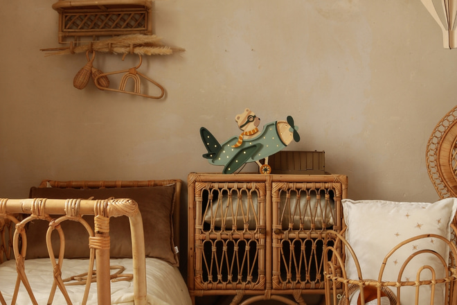 Lampa Little Lights Letadlo vintage khaki LED