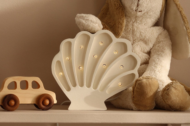Lâmpada Little Lights Seashell Pearl White