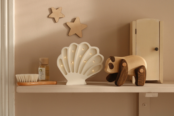 Little Lights Seashell Lamp Pearl White 