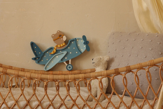 Vintage Flugzeug Dekolampe Blau Little Lights