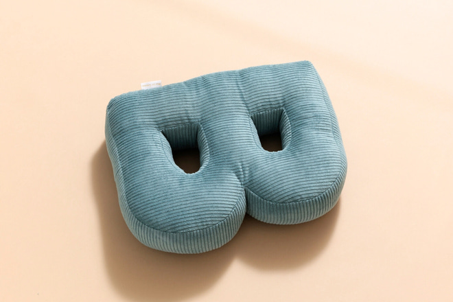 Letter Cushion B - Blue Corduroy