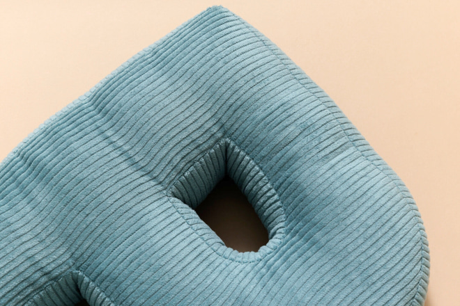 Letter Cushion B - Blue Corduroy