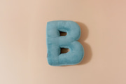 Cuscino Lettera B - Velluto a Coste Blu