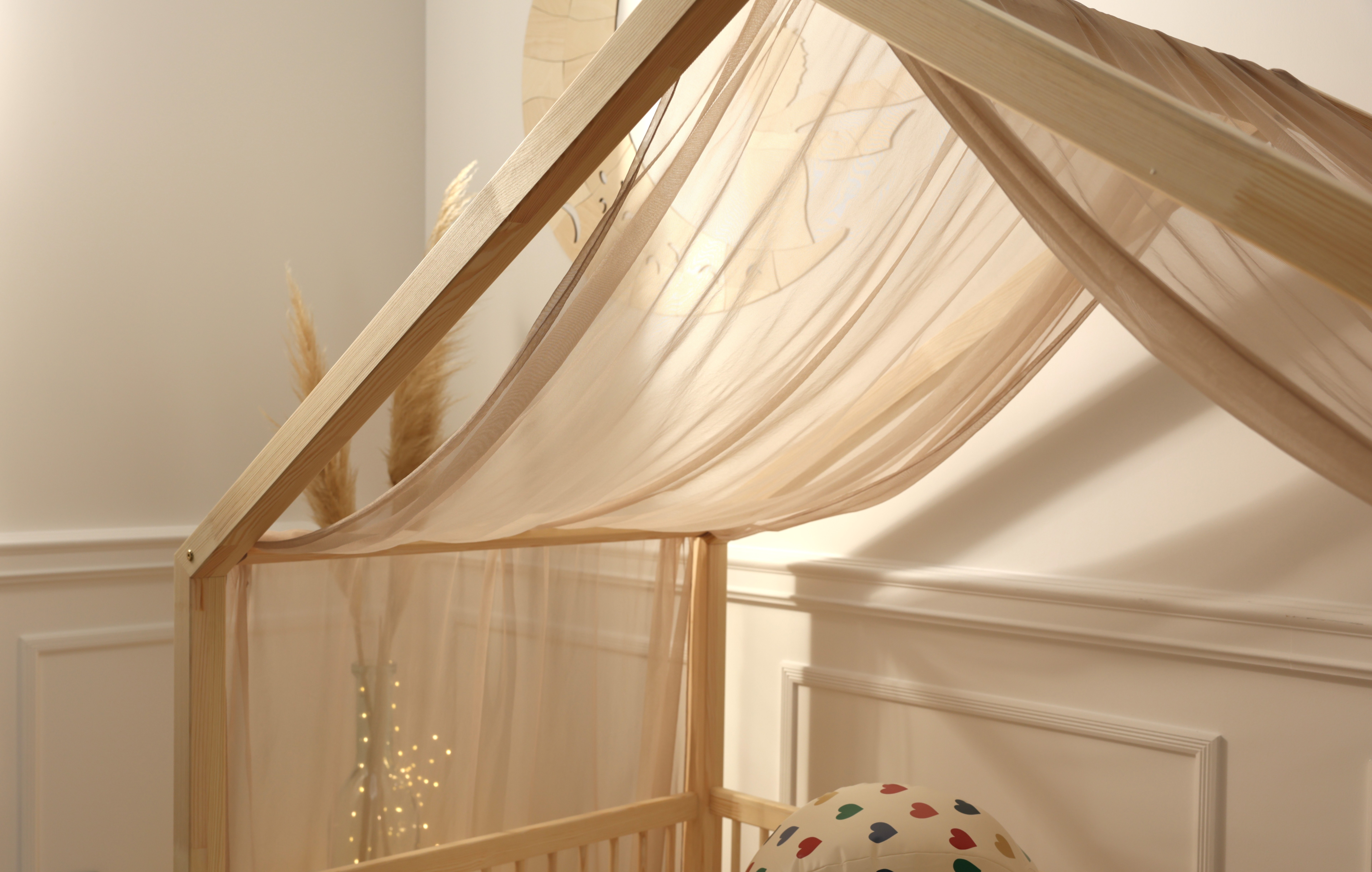 Toile de Lit Cabane Cappuccino en Tulle Toile de Lit Cabane Cappuccino en Tulle
