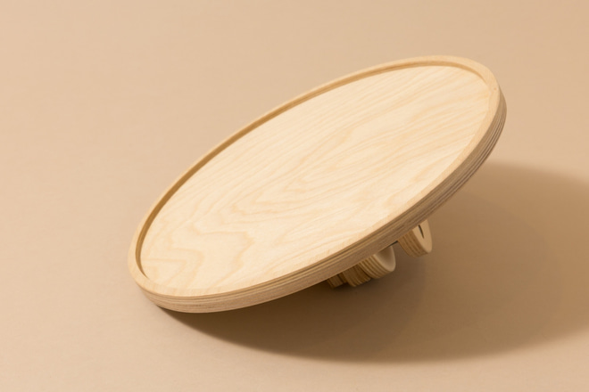 Round Wooden Bedside Table - Natural