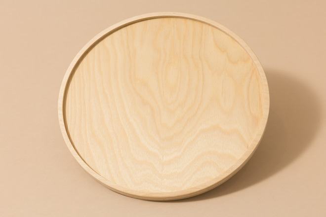 Round Wooden Bedside Table - Natural