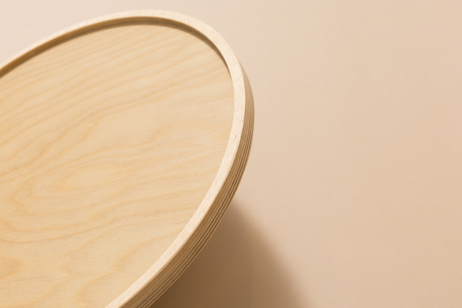 Round Wooden Bedside Table - Natural