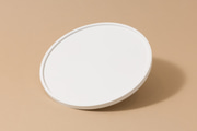 Round Wooden Bedside Table - White
