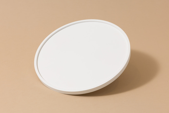 Round Wooden Bedside Table - White