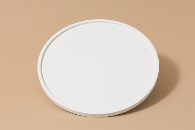 Round Wooden Bedside Table - White