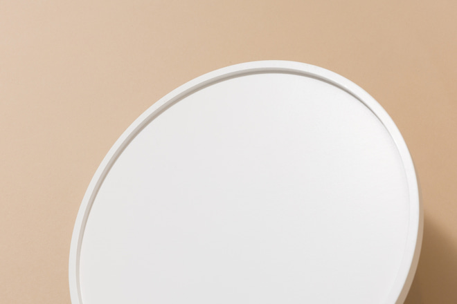 Round Wooden Bedside Table - White