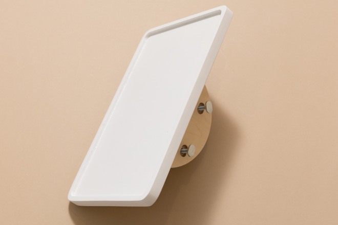 Tablette de Chevet Rectangulaire en Bois - Blanc
