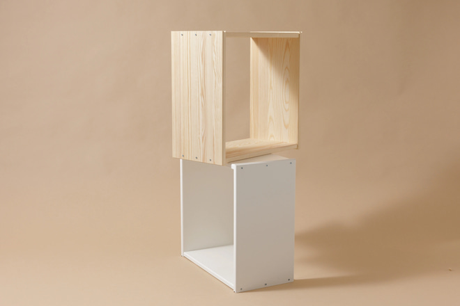 Set of 3 Wooden Storage Cubes - White