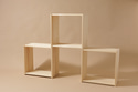 Set of 3 Wooden Storage Cubes - White