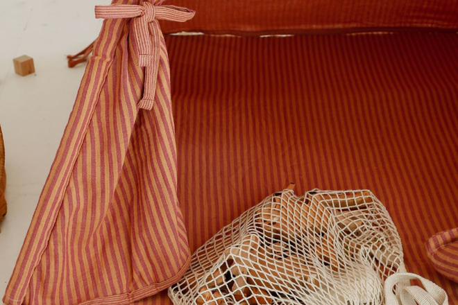 Tipi mit Teppich aus Musselin - Dalia