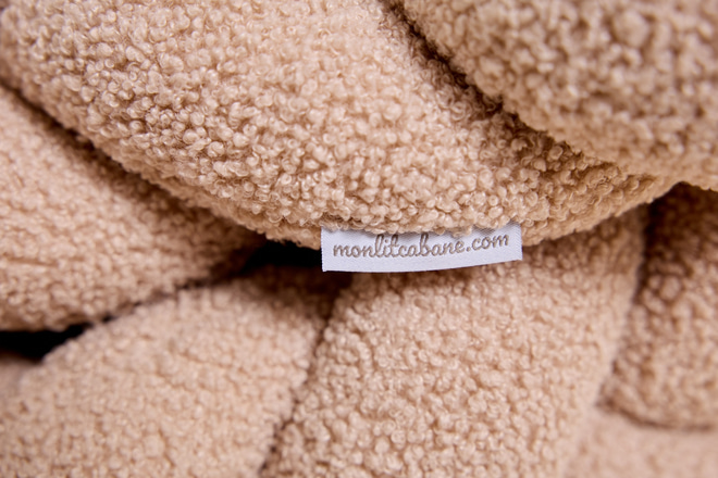 Peach Boucle Bed Bumper - 3 Ropes