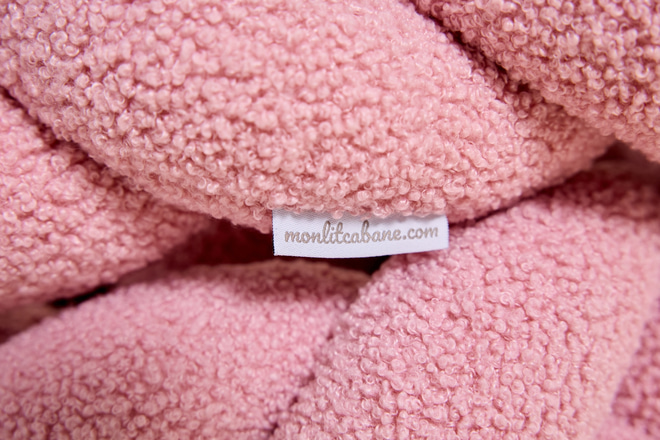 Bettschlange 3 Kordeln Pfirsich Boucle