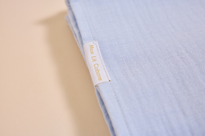 Set 2 2 Musselin-Tüchern - Babyblau und Vanille