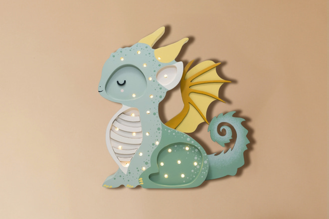 Lampa Little Lights Baby Drak Zelený LED